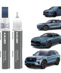 Ford Vapor Blue Metallic Touch Up Paint Kit K1 M7490A For Quick Scratch Repair With 2 In 1 Pen Tip And Brush shown with Ford cars