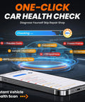 Enhanced Bluetooth OBD2 Scanner With 2 In 1 Car Engine Fault Code Reader for iPhone showing car health check scan results.