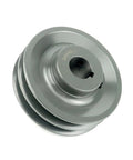 Double Groove V Belt Pulley, 4.45 Inch Outside Diameter, 1 Inch Fixed Bore, 2 Groove Sheave For A, 3L And 4L V Belts, Cast Iron