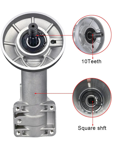 All In One Trimmer Gear Head Replacement Kit for String Trimmers and Brush Cutters with CNC 10-Tooth Bevel Gears