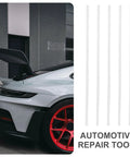 Top Quality 10 Pcs PP Plastic Welding Sticks For Car Bumper Repair showing white rods beside a sportscar rear view.