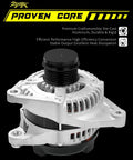 Upgraded Heavy Duty Alternator Motor For Toyota Camry Rav4 Scion Tc 2012 2016 2 5 Liter 12 Volt 100 Amps Clockwise 6 Groove Clutch Pulley angled view showing die-cast aluminum construction.