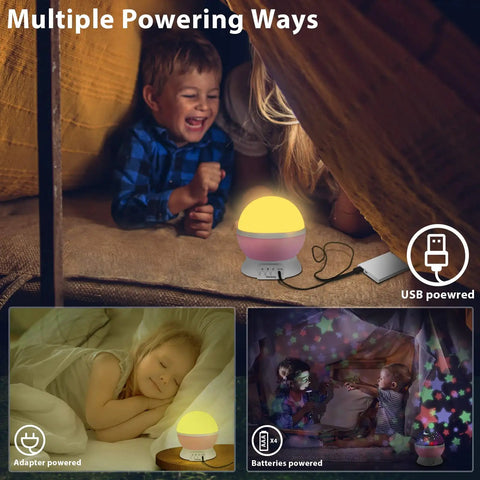 Star Projector Night Light For Girls And Kids Room Rotating Night Light With 8 Color Changing Totally Cozy Pink Baby Gift