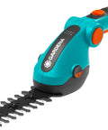 Cordless Battery Grass And Shrub Shears, turquoise, lightweight handheld design with replaceable nonstick blades for yard edges.