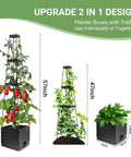 Two Pack Tomato Planter With Trellis 57 Inch Self Watering Raised Garden Bed for climbing veggies and tomatoes setup