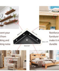 Heavy Duty Four Pack Bed Corner Supports And Hidden Triangular Shelf Brackets Built With Cold Rolled Steel Bring A Sleek Black Finish