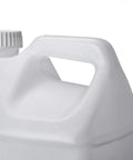 Two Pack Two And A Half Gallon Hedpak Liquid Storage Containers With Cap Food Grade HDPE Plastic Natural Color Heavy Duty Cap With Foam Liner Tight Seal For Shipping And Storing Liquids, close-up handle and cap
