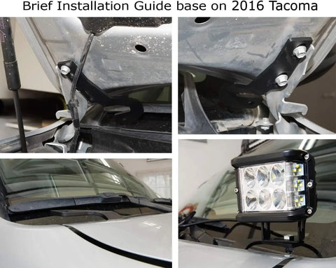 Heavy Duty Steel A Pillar Ditch Light Mounting Bracket For Lexus GX470 2003 2009 Built Tough Under Hood installation view