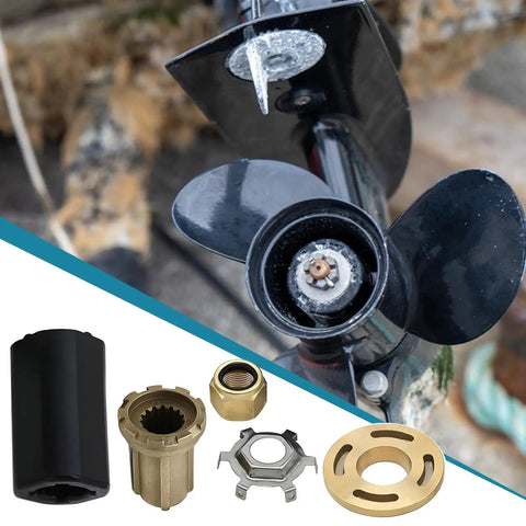 Brass Prop Hub Replacement Kit For Alpha One Style Outboard Propellers With Quicksilver Brass 835257Q1 835257K1 components shown