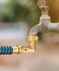 90 Degree Brass Garden Hose Adapter With Shut Off Valve For Easy Water Flow Control No Fuss 3 Quarter Inch Solid Brass Elbow Connector Durable Outdoor Hose Fitting Includes 4 Replacement Washers 2 Pack For Leak Free Connections, brass hose on faucet