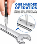 Heavy Duty Automatic Center Punch With Kickass Spring Loaded Design And Adjustable Tension For Precision Dimpling on metal wrench