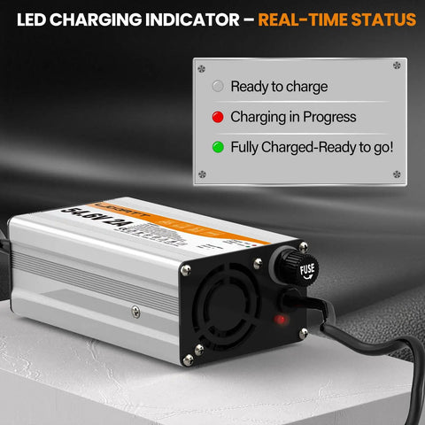 54.6V 2A Charger For 48V Lithium Ion Battery Electric Bike Charger Electric Scooter Charger Hoverboard Charger Replacement Charger With Six Connectors