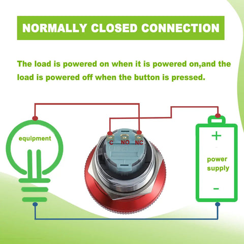 Wiring diagram of Emergency Stop Button Switch 22mm Mount With 12 To 220V 3A 1NO 1NC SPDT Self Locking Latch