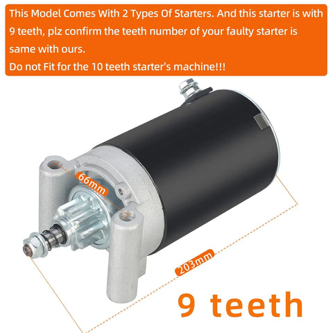Starter For Lawn Mowers And Compact Tractors With Nine Teeth Gear Fits Courage Twin SV Series 7000 KT Series And New Holland G4030