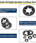 Internal Tooth Lock Washers Kit In 65Mn Steel With Push On Locking Washers, Quick Release Star Nuts And Bearing Fasteners