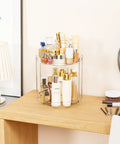 Totally Slick No Hassle 360 Spin Vanity Organizer Two Tier Clear Acrylic Rotating Storage For Perfume And Lotion Lazy Susan