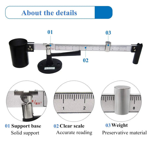 Mud Testing Kit For Slurry Viscosity, Density And Sand Content, Three Piece Set With measurement tool details labeled.