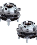 Pair Of Front Wheel Hub Bearing Assemblies HA590125 For Infiniti AWD Models Including EX35 EX37 FX35 FX45 FX50 G25 G35 G37 M35 M37 M45 M56 Direct Fit Replacement With ABS Sensor And Durable Hub Bearings, close-up view