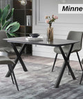 Dining table with Set Of 2 Industrial Country Style Steel Table Legs For 28 By 30 Inch Tables in a modern room.