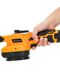 Hand holding Ultra Lightweight Tile Vibration Tool With Suction Cup 2.3 Lb Workhorse, showcasing grip and design.