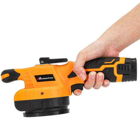 Hand holding Ultra Lightweight Tile Vibration Tool With Suction Cup 2.3 Lb Workhorse, showcasing grip and design.