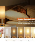 Dimmable Solid Wood Bedside Lamp With USB C Ports Compact Nightstand Light For Bedroom Or Living Room Built In USB Outlet Bulb Included Easy Dimmer Dial For Cozy Vibe And Quick Charging