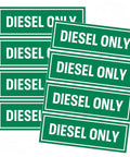Diesel Only Stickers Eight Pack 6 By 2 Inch Weatherproof Ultra Durable Fuel Identification Labels For Fuel Tanks Cans Gas Caps And Heavy Equipment Bright White On Green Background