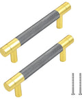 10 Pack Cabinet Pulls 5 Inch Center To Center Drawer Handles With Knurling Pattern In Grey And Brushed Nickel For Kitchen And Bath