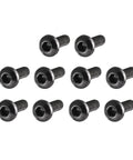 Top Shelf Heavy Duty M2x6mm Button Head Hex Socket Cap Screws, 100 Piece Knockout Pack, solid black screws in a line.