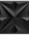 Dope 3D Wall Panels Star Textured PVC Tiles For Modern Interior Decor 19.7x19.7 Inches, black angular star pattern panel