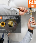 Installation of Two Pack Brass Pipe Extender Adapter With Rubber O Ring Half Inch NPT Male To Half Inch NPT Female Pipe Fitting under sink