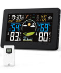 Dope Wireless Indoor Outdoor Weather Station With 7.5 Inch VA Display Remote Sensor Temperature And Humidity Weather Monitor Black
