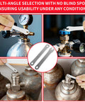 Acetylene Tank Valve Wrench For B And MC Cylinders Upgraded Welds Tank Opener in use on gas cylinders, 2-pack display