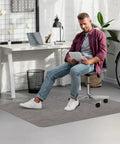 Anti Slip Office Chair Mat For Hardwood Floors 36 By 48 Inches, Large PVC Desk Rug Protecting Wood And Tile with Rattan Pattern