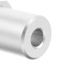 Close-up of a solid aluminum woodworking bench dog for gripping tight during heavy clamping with precision machined details.