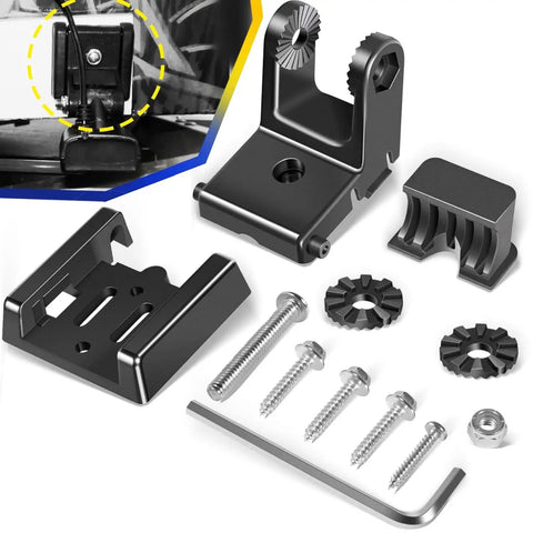 Sturdy Transducer Bracket Transom Mount Hardware Kit For Black Skimmer Transducer includes metal brackets and screws for installation.