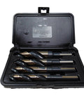 Heavy Duty Hole Enlarger Set Nine Sixteenths Inch To One Inch With One Half Inch Shank Vortex Tip Drill Bit Set Four Piece Built Tough