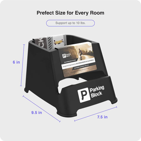 Black Skateboard Holder Floor Stand For Decks And Longboards Dope Durable Space Saving Rack With Wall Mount Option.