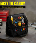 Real Deal NEMA 14 To 50P Male Converter That Slaps Right On Dryer Or RV Inlets To Power T Blade Plugs For EV Chargers Welders And Heaters Knockout 240V Build For Quick Deploy in a compact tool bag with assorted tools.