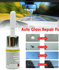 Car Windshield Crack Repair Kit With Nano Glass Repair Fluid, visual comparisons of chips and cracks before and after repair