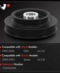 Engine Harmonic Balancer Crankshaft Pulley For Nissan Sentra 2000 2001 2.0L DOHC And Infiniti G20 1999 2002 2.0L Replacement 123032J200