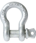 Top Shelf Authentic Rock Solid Heavy Duty 2 Inch Galvanized Screw Pin Anchor Shackle showing screw pin detail for marine rigging.