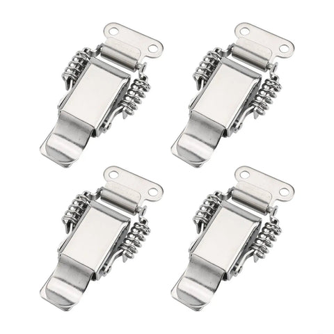Spring Loaded Latch Set 4Pcs Stainless Steel Draw Latch Hardware for toolboxes cabinets chests boxes, rust resistant hasp locks