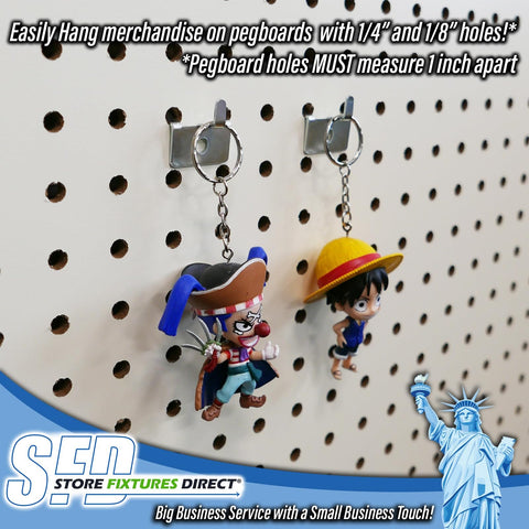 Pegboard Notch Hook 25 Pack Must Have Picture Hanger For Slatwall And Peg Wall Chrome Zinc Finish 1 1/8 Inch Long By 1 1/4 Inch High
