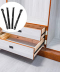 Open kitchen drawer showing stainless steel drawer slide rail replacement kit with back plate two part kitchen sliders