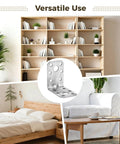 Heavy Duty Steel L Brackets 50 Pack 2.2 Inch Square Corner Mounts With Multi Hole Design For Shelves Furniture And Wood Projects Built Damn Tough To Lock Down Solid in a living space with shelving and furniture.