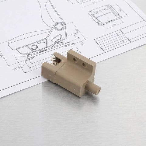 Sturdy Lawnmower Housing With Seat Switch Brass Conductor, Weatherproof Nylon Replacement Part For Tractor And Garden Tools, No Fuss Easy Install Safety Cutoff Switch Size 6.00x3.00x2.40cm, beige seat switch on blueprint