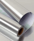 Extra Wide Stainless Steel Look Contact Paper For Kitchen Counters And Appliances DIY Friendly Peel And Stick 197 By 24 Inches Waterproof Silver Nickel Finish Oil Proof Removable Self Adhesive Stove Cover And Fridge Cover rolled out