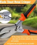 Built-Tough Five-Blade Hand Crimping Tool for Sheet Metal Ductwork and HVAC shown with ergonomic handle and chrome finish.