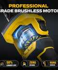 Killer Hella Sick Cordless Die Grinder Designed To Drop Straight Into Your DeWalt 20V Max Battery Rig Tool Only For Snappy Grinding Smoothing And Sharp Detail Work On Daily Builds showing brushless motor interior.